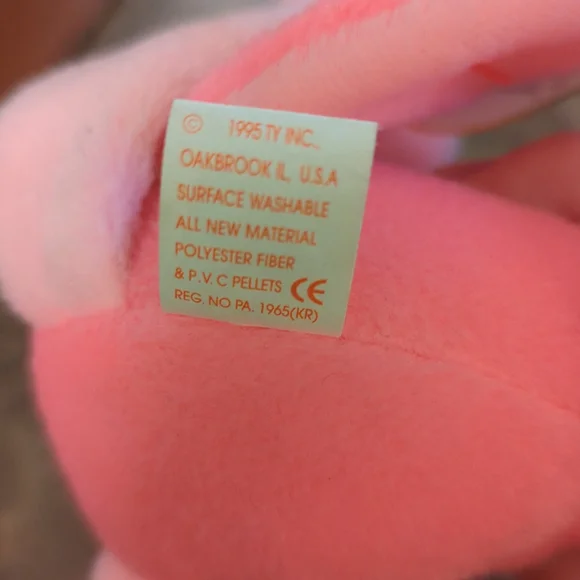 Retired Tag Errors PVC Pellet Pinky Beanie Baby 4072 Flamingo 🦩 - Picture 7 of 8